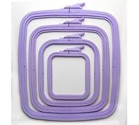 Nurge Set di 4 cerchi quadrati in plastica per ricamo a punto croce, aghi da punzonatura, cucito fai da te, cerchi da ricamo in plastica ABS
