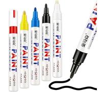 Nurila Pennarello permanente colorato, penne impermeabili, 5 colori permanenti, resistenti all'acqua, ad asciugatura rapida, pennarelli permanenti, per vetro, plastica, ceramica, legno, carta, metallo