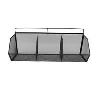 Nurnesy 3 Griglie Cestino di Stoccaggio con Forte Adesione, Organizzatore di Fili in Metallo, Supporto a Parete per Cucina, Bagno, Lavanderia, Installata Senza Sforzo su Varie Superfici (Nero)