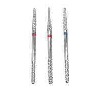 Nurnesy 3 Pezzi Punte da Trapano in Acciaio Al Tungsteno per Unghie Set Testine di Smerigliatura per Manicure 2 in 1 Punte da Trapano per Unghie a Doppia Testa per il Salone di