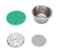 Nurnesy Capsula di caffè in Acciaio Inossidabile Riutilizzabile - Tazza di Baccello Ricaricabile con Coperchio in Silicone, Compatibile con Coffee Maker