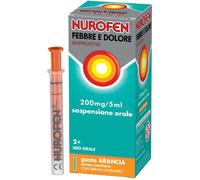 nurofen Febbre e Dolore Bambini 200 mg/5 ml Ibuprofene Sospensione Orale Arancia 100 ml