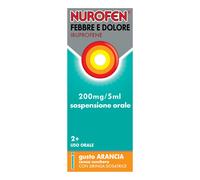 Nurofen Febbre e Dolore Bambini 200mg/5ml Ibuprofene Sospensione Orale Gusto Arancia Senza Zucchero, 100ml