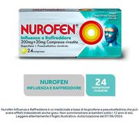 Nurofen Influenza e Raffreddore Contro Influenza Raffreddore e Mal di Testa 24 Compresse