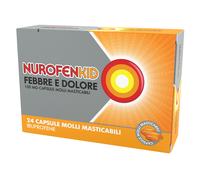 NurofenKid Febbre e Dolore Ibuprofene 24 Capsule Molli Masticabili