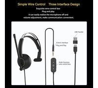 NUROUM HP11-SU AI Cuffie USB cablate per call center a orecchio singolo con cancellazione del rumore con microfono per PC portatile con controllo in linea