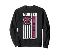 Nurse Back The Blue I've Got Your Six American Flag Felpa