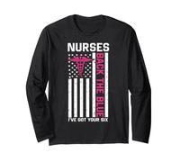 Nurse Back The Blue I've Got Your Six American Flag Maglia a Manica