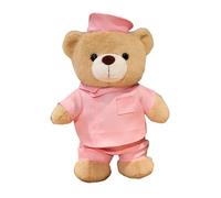 Nurse Bear, Stuffed Bear, Cozy Texture Gentle Expression Lightweight Design Premium Filling Gift Ready, Plush Toy for Valentine, Nursery, Bedroom, Desk, Room, Family 11.81x7.87x2.76 Inches