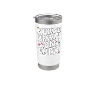 Nurse Brain On Empty Retro Coffee Slogan Graphic Bicchiere termico in acciaio inox doppia parete