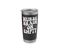 Nurse Brain On Empty Retro Coffee Slogan Graphic Bicchiere termico in acciaio inox doppia parete