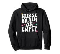 Nurse Brain On Empty Retro Coffee Slogan Graphic Felpa con Cappuccio