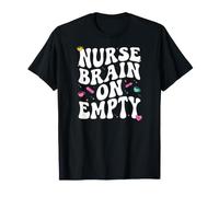 Nurse Brain On Empty Retro Coffee Slogan Graphic Maglietta