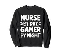 Nurse by Day Gamer by Night Medical Hospital Care Videogioco Felpa