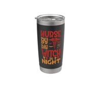 Nurse By Day Witch By Night Funny Witch Halloween Costume Bicchiere termico in acciaio inox doppia parete