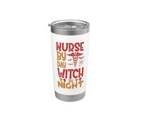 Nurse By Day Witch By Night Funny Witch Halloween Costume Bicchiere termico in acciaio inox doppia parete