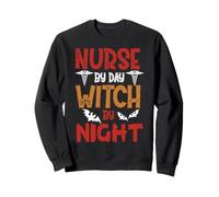 Nurse By Day Witch By Night Funny Witch Halloween Costume Felpa