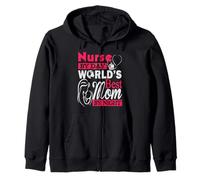 Nurse By Day World's Best Mom By Night Funny Nursing Nurses Felpa con Cappuccio