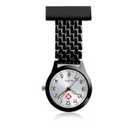 Nurse Fob Watch with Glow in The Dark Quartz Movement,Stainless Steel Adjustable Date Clip-on Pocket Watch for Doctors,Paramedics,and Medical Professionals,Water Resistant Hanging Lapel Pin