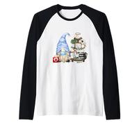 Nurse GNOME for Best Dad Nursing Doctor Funny Fathers Day Maglia con Maniche Raglan
