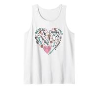 Nurse Heart Pattern for Women with Cute Nurse Leopard Print Canotta