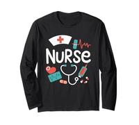 Nurse Icone Mediche Orgoglio Cura Infermiera Gratitudine Maglia a Manica