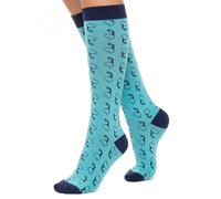Nurse is Love Calze Compressione Graduata Donna Per Infermiera Fantasia - Calze Antitrombo Donna OSS, Medici | 15-20 mmHg Cotone | Regalo Laurea - STETHOS-BLUE