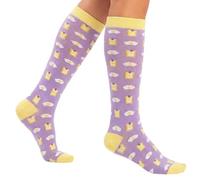 Nurse is Love Calze Compressione Graduata Donna Per Infermiera Fantasia - Calze Antitrombo Donna OSS, Medici | 15-20 mmHg Cotone | Regalo Laurea - COFIA-PURPLE