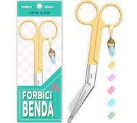 Nurse is Love, forbici da infermiere smussate, forbici per bendaggi per l'infermiera in difficoltà, forbici mediche angolate speciali come regalo per gli accessori da infermiere. Colore Giallo