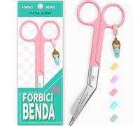 Nurse is Love, forbici da infermiere smussate, forbici per bendaggi per l'infermiera in difficoltà, forbici mediche angolate speciali come regalo per gli accessori da infermiere. Colore Rosa