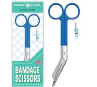 Nurse is Love, forbici da infermiere smussate, forbici per bendaggi per l'infermiera in difficoltà, forbici mediche angolate speciali come regalo per gli accessori da infermiere. Colore Blue