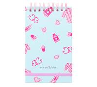 Nurse is Love Mini Taccuino Tascabile per Infermiera & OSS | Quaderni Ad Anelli A Quadretti Di Appunti A7 | Infermiere Accessori, Regali - Si Abbina A Penna & Pochette Da Infermiera - CELESTE