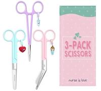 Nurse is Love Set 3 pz Forbici Infermieristiche Pico di Pato & Dritta Mayo + Strumento di Fissaggio | Forbici Punta Roma per Bende, Accessori Infermiera, Primi Soccorsi, Ausiliario Infermieristico