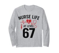 Nurse Life at Level 67 Funny Medical Student 67 Meme Maglia a Manica