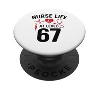 Nurse Life at Level 67 Funny Medical Student 67 Meme PopSockets PopGrip Adesivo
