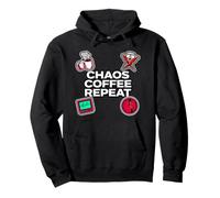 Nurse Life Chaos Coffee Repeat ER Medical Felpa con Cappuccio