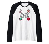 Nurse Life Chaos Coffee Repeat ER Medical Maglia con Maniche Raglan