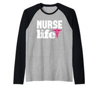 Nurse Life Proud Nurses Funny Nursing for Women Men Maglia con Maniche Raglan