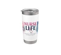 Nurse Life - Stetoscopio floreale per operatori sanitari Bicchiere termico in acciaio inox doppia parete