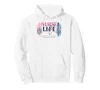 Nurse Life - Stetoscopio Floreale per Operatori Sanitari Felpa con Cappuccio
