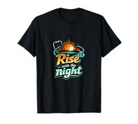 Nurse Night Shift Rise con Lo stetoscopio Night Sunrise Maglietta