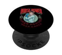 Nurse Power Saving Life Is My Job Not All Heroes Wear Capes PopSockets PopGrip Adesivo