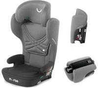 Nurse Spring Seggiolino auto i-Size, 100-150 cm, 4-12 anni, Isofix, sedia da viaggio, portatile, pieghevole, multiposizione, grigio