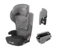 Nurse Spring Seggiolino auto i-Size, 100-150 cm, 4-12 anni, Isofix, sedia da viaggio, portatile, pieghevole, multiposizione, grigio