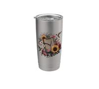 Nurse - Stetoscopio floreale con colibrì, girasole e margherite Bicchiere termico in acciaio inox doppia parete