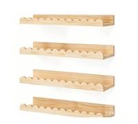 Nursery Book Shelves, 4-Pack Scalloped Wall Bookshelf, Floating Shelves | Solid wood shelves store kids' books, toys and clothing. Fits kids' room, playroom, living room(Natural)