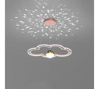 Nursery Pink LED Flower Chandelier Star Projector Nordic Cloud Ceiling Pendant Light Large Blue Gold Hanging Lamp for Bedroom Boys Girls Room