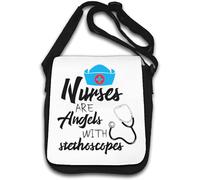 Nurses Are Angels With Stethoscopes - Borsa a tracolla bianca