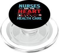 Nurses Are The Heart Health Care Funny Nursing Nurse PopSockets PopGrip per MagSafe