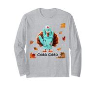 Nurses ER ICU RN Fall Autumn Thanksgiving Turkey Gobble Maglia a Manica